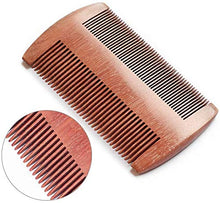 EQLEF® - Pettine in legno di sandalo rosso senza statico fatto a mano, pettine tascabile (barba)