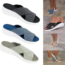 Pantofole estive, Ciabatte da Spiaggia, Sandali con Plateau, Sandali con ortesi Incrociati Elasticizzati Sandali Casual Slip-on Comfort e Supporto per Le Donne Beach Summer37