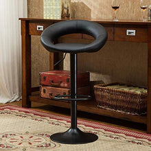 Sgabello da bar in ecopelle regolabile in altezza con base cromata e base in metallo cromato, sgabello da bar in metallo nero con rotazione a 360°