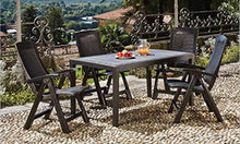 DMORA 8052773492348 Tavolo Rettangolare da Esterno, Struttura in Resina Dura, Rattan, 150 x 90 x 72 cm, Antracite