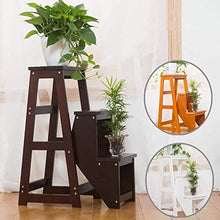 Sgabello legno Sgabello pieghevole doppio scopo legno di pino multifunzionale delle famiglie sedia a più strati della mensola in grado di sopportare 150 kg for la cucina Fiore stand ( Color : White )