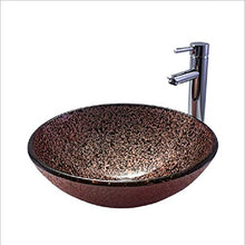 HYY-YY Bathroom Lavandino Vetro temperato contatore Bacino al di sopra Bagno Art Bacino Round Thin Side Lavabo Bella Pratico (Color : Brown)