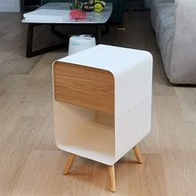 Comodino,Tavolino Laterale Camera da Letto Comodino per Camera da Letto, Tavolino Leggero, Tavolino da Tavolo Assemblato, Tavolo da Bagno in Legno E Ferro con 1 Cassetto Facile da Installare