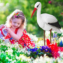 Relaxdays Figura da Giardino a Forma di Cicogna, Decorativa, Allontana gli Aironi, HxLxP: 80 x 22 x 64 cm, Bianco/Rosso