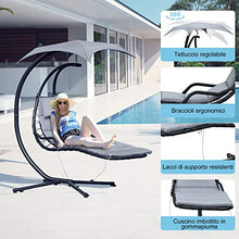 Outsunny Poltrona Sdraio Relax Chaise Lounge Lettino Prendisole con Tettuccio Giardino Grigio 190 × 115 × 190cm
