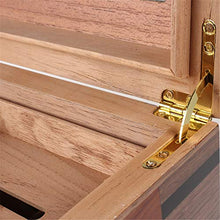 QKa Handmade Cigar Humidor, Cedar Cigar Desktop Box con Umidificatore E Igrometro, Piano in Vetro per 25 Cigars (20-25 Cigars),01