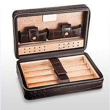 DZSF Portable Cigar Humidor, del Modello del Coccodrillo della Cassa del Cuoio del Sigaro di Corsa con Sigaro umidificatore, Legno di Cedro Foderato e Rimovibile Cedar Vassoio divisore