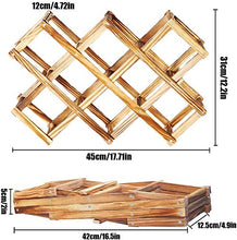 Supporto per portabottiglie in legno pieghevole, organizer per conservare il vino, per esporre vini, bar, birra, cucina domestica (10 bottiglie)