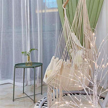 SASAU Cotone Corda Net Swing Nappe Nappe a Hammock Sedia Beige Boemia Stile Appeso Gancio Gancio Camera da Letto Giardino Albero a Sospensione sedili