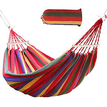Ertisa Amaca da Giardino 260 x 150 cm, con Barre di Diffusione in Legno e Borsa per Il Trasporto, Amache Traspiranti a Strisce Arcobaleno di Tela Portatili Perfetto per campeggio e attività all'aperto