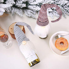 HEMOTON 2 Pezzi di Gnomi Natalizi Copri Bottiglia di Vino Copri Vestito Decorativo Fatto a Mano Toppers Bottiglia di Vino Svedese Tomte Decorazioni Regalo di Festa