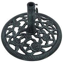 vidaXL Base per Ombrellone Stabile Resistente Regolabile Decorativo con Volute Floreali Peso Supporto Parasole Nero e Bronzo 9 kg 40 cm in Ghisa