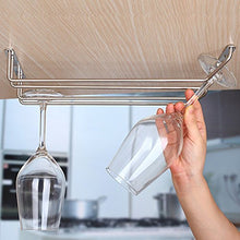 Ddfly, griglia porta calici da vino in acciaio INOX, portabicchieri da posizionare sotto ad armadi, per bicchieri da vino di vetro, da appendere, 1 confezione 27cm/10inch