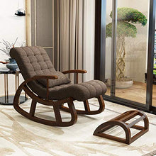 Sedia a dondolo in legno massello Sedia a sdraio Sedia da lettura Lettino da sole Sedia da riposo Sedia da comodino Sedia con schienale per il tempo libero Donna incinta reclinabile soggiorno camera