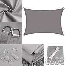 ERPENG Vela Ombreggiante 2x2.5m Antistrappo Antivento Impermeabile Tenda a Vela Quadrato con Kit di Installazione per recinzioni da Giardino, Balcone, Grigio Chiaro