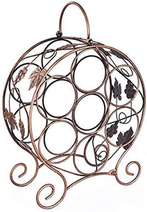 RINGLICHT F Controsoffitto Wine Rack, I Titolari Ferro in Piedi Tavolo Vino Bagagli Stand, Creativo Bagagli Supporto del Basamento, Display Tavolo 7 Bottiglie di Vino Gratis Home Office