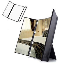 YROAR Specchio per Il Trucco Tri-Sided Pieghevole di Forma Quadrata a LED Portatile Vanità di Bellezza