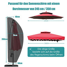 UKEER Copertura per Ombrellone 265CM Fodera Protettiva per Ombrellone, Impermeabile Copriombrellone Coperture per Ombrelloni 210D Oxford Anti-UV con Asta Telescopica