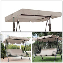GEBIN Copertura di Ricambio Universale per Dondolo A 3 Posti, Baldacchino di Ricambio Dondolo da Giardino, Impermeabile, Resistente Ai Raggi UV. (195 * 125 * 15cm,Beige)