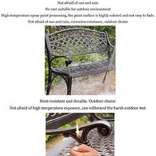 40 pollici Panca da giardino Doppia seduta in metallo per esterno, Decorazione antica rose Panchina con struttura in alluminio pressofuso, Combinazione di tavolo e sedia per prato portico anteriore