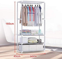 Zdhyc Semplice Armadio Armadio con Cassetto Portable Curtain Pieghevole per l'Abbigliamento Armadio Telaio Rinforzato Minimalista Mobili Camera da Letto