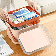 Gmnoy Scatola di Medicina Portatile Grande capacità di immagazzinaggio a Prova di umidità a Prova di umidità a Doppio Strato a Doppio Strato con Manico,Blue-Small