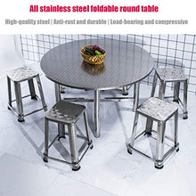 HXXXIN Tavolo Rotondo in Acciaio Inox Tavolo da Pranzo Pieghevole 1,3 Metri 1,5 Metri Tavolo da Pranzo Tavolo da Barbecue Tavolo da Interno Dell'hotel,130cm