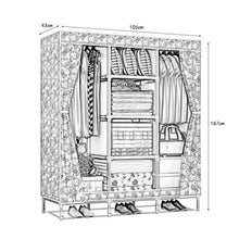 XuQinQin Cloth Armadio, Assemblea Cloth Armadio, Guardaroba Semplice, Doppio Armadio, Multi-Funzione Cloth Armadio Armadio (Size : 105x43x167cm)