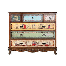 Equipment Chest Drawers Creative Furniture Custom Bedroom Retro Drawers Wood Color Six lockers (Color: Brown Size: 107x30x93cm)