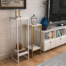 Home-table Tavolino, Doppio Strato di Marmo Consolle Tavole Patio Piccolo Giardino Tavoli da Giardino Stoccaggio Piano Stand Soggiorno Lampada da Tavolo(Size:30 * 30 * 100CM,Color:#2)