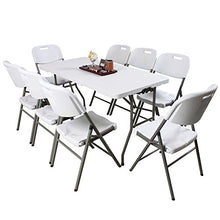 soges Tavolo da Giardino,Tavolo Pieghevole da Giardino,Scrivania Bianca,Portatile da Tavolo,Pieghevole,Con maniglia,Facile da Trasportare,Adatto per Picnic,Barbecue,Campeggio