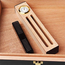 Nero di qualità del Cedro A Mano 20 Cigar Humidor, Dialogo Desktop Legno di Cedro Cigar Bagagli con Glasstop,01
