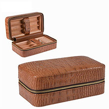 Cigar Box di stoccaggio Cuoio Cigar Humidor di Legno Legno di Cedro 6 Stick Marrone Nero Perfetto da Usare in Ufficio e Camera da Letto (Color : Brown, Size : 18.6x10x8cm)