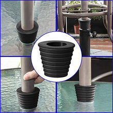 2 x ombrello in gomma nera cono cuneo per base ombrellone stand patio tavolo foro anello plug adatto 38 mm diametro palo ombrello