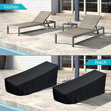 Copertura per lettino da giardino, confezione da 2 pezzi, impermeabile, antivento, resistente ai raggi UV, tessuto Oxford 210D, custodia protettiva per sedia a sdraio, 200 x 70 x 40/75 cm (nero)