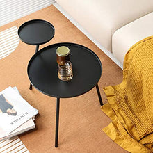 Jcnfa-Tavoli 2 Vassoi, Tavolino Divano, Design della personalità, Tavolino in Metallo (Color : Black, Size : 16.92 * 16.92 * 21.25in)