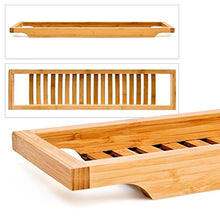Taylor & Brown - Mensola portaoggetti in 100% bambù naturale, sottile, in legno, per vasca da bagno e bagno