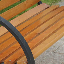 Parco Panchina In Legno Massello, Panca Doppio Giardino Con Schienale E Braccioli, Antiruggine Ghisa Telaio In Acciaio Panca Mobili Portico, Adatto A Strada Giardino Piscina Balcone