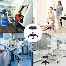 TRESKO Sgabello da Lavoro Sgabello Girevole Sgabello Sgabello per Salone estetico Sgabello per ambulatorio Medico, con rotelle, Rotazione Libera di 360°, 10 cm di Imbottitura, 8 Colori Diversi (Nero)