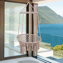 Outsunny Sedia Sospesa da Giardino con Corde e Supporto Max. 120 kg in Legno Φ80 x 150 cm