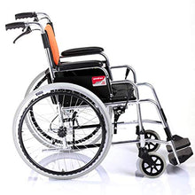 Sedia A Rotelle Manuale Semovente Pieghevole Leggera con Freni A Mano E Cuscino, per Adulti, Portatile A