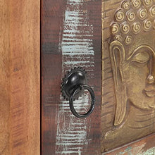 vidaXL Comodino Decorato con Buddha 40x30x50 cm in Legno di Recupero