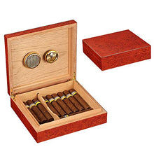 Handmade Cigar Box, Legno di Cedro Cigar Box Controsoffitto (con Umidificatore E Igrometro), può Contenere 25 Cigars, 9.4X8.4X2.4 inch Lxwxh