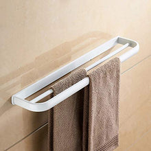 WPHH Porta Asciugamani Doppio 57 Cm, Portasciugamani in Ottone Rame, Mensola del Bagno Porta Asciugamani A Parete, Impermeabile E Resistente All'umidità,Bianca