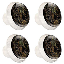 Carpa e fiore dorati 4 PCS Pomelli per Porta, Pomolo per Mobile, Pomelli per Mobili con Viti, Maniglia per Armadietto, Pomelli per Porta, Pomelli per Cassetti per Porta, Armadio, Cassetto e Credenza
