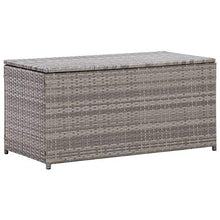 BIGTO - Scatola portaoggetti da giardino in rattan, 100 x 50 x 50 cm, colore: Grigio