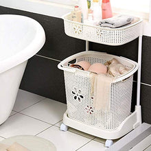 AINIYF Bagno Bagno Doccia Mensola Organizzatore Sporco Hamper Mobile Lavatrice Multifunzione Piano Indipendente Punch Libero di plastica 2/3 Tier, 3 Colori