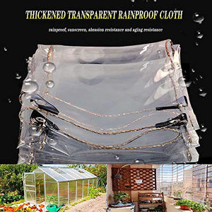 GOODLUKE Telone Trasparente Impermeabile, Tela Pioggia Telo in Plastica PVC Clear Resistente con Occhielli, Coperture in Fogli per Piante da Fiore per Esterno Interno (0,35 mm & 450g/m²),150x150cm