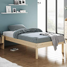 belupai Telaio in legno di abete rosso massiccio, con gambe di supporto, per camera da letto, colore naturale, 100 x 200 cm