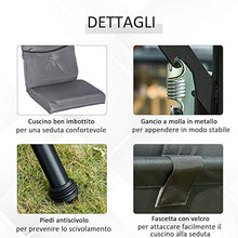 Outsunny Dondolo 3 Posti da Giardino o Balcone con Tettuccio Regolabile e 2 Tavolini, per Esterno, Grigio 278x125x177cm